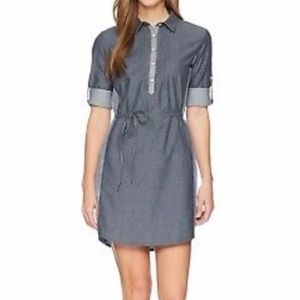 NEW KUHL Kiley Chambray Organic Cotton Gray Shirt Dress UPF 50 Women's Small